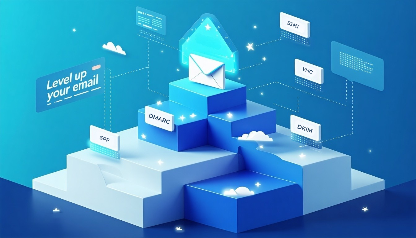 Förhållande SPF DKIM DMARC VMC BIMI